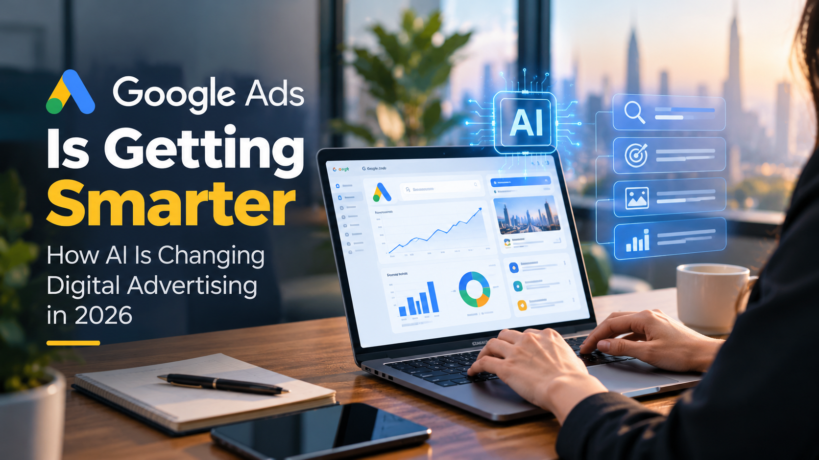 AI-powered Google Ads digital advertising dashboard in 2026